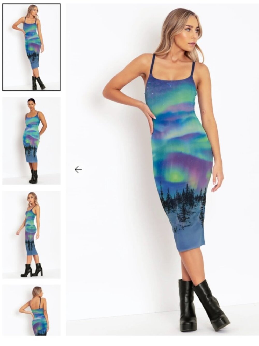 ISO Northern Lights Sheer Bodycon Slip Dress S, M, L, XL